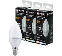 Светодиодная лампа Grisard Electric свеча С35 E14 9Вт 6500K (3 штуки) GRE-002-0098(3)