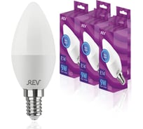 Светодиодная лампа REV свеча C37 9Вт E14 6500K 720Лм упаковка 5 шт. 62044 4