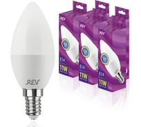 Светодиодная лампа REV свеча C37 11Вт E14 2700K 880Лм упаковка 5 шт. 62046 8