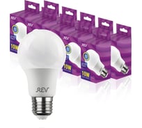 Светодиодная лампа REV A60 Е27 10W 2700K теплый свет упаковка 10 шт. 81060 5