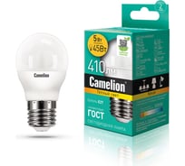 Светодиодная лампа Camelion LEDRB/5-G45/830/E27 (5Вт 220В, LED-M G45 5W 3000K E27) 15059