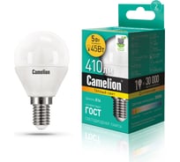 Светодиодная лампа Camelion LEDRB/5-G45/830/E14 (5Вт 220В, LED-M G45 5W 3000K E14) 15057