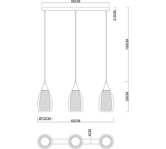 Подвесной светильник ARTE LAMP barry A7951SP-3CC