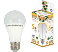 Светодиодная лампа TDM ELECTRIC НЛ-LED-A60-5 Вт-230 В-4000 К-Е27, (58x109 мм), Народная SQ0340-0110