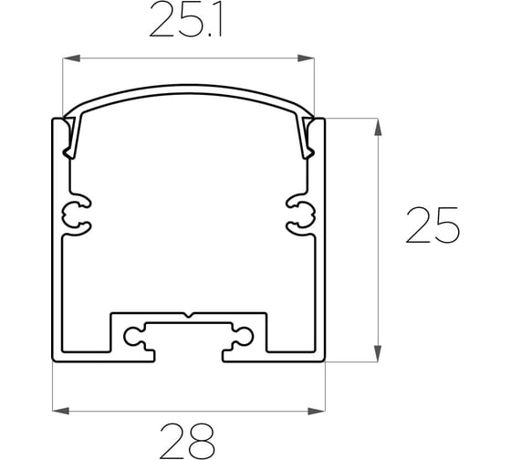 Комплект алюминиевого профиля LEDCRAFT с экраном и заглушками LC-LP2528M28-1 1638000051