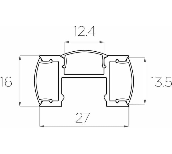 Комплект алюминиевого профиля LEDCRAFT с экраном и заглушками LC-LPF2716M16-1 1638000067