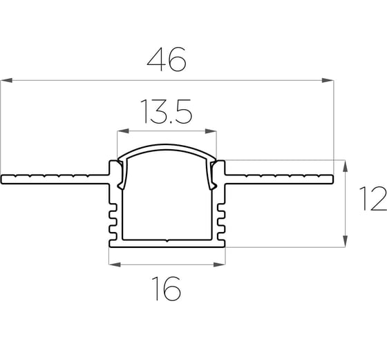 Комплект алюминиевого профиля LEDCRAFT с экраном и заглушками LC-LPSH1246M16-1 1638000131