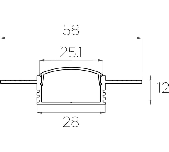 Комплект алюминиевого профиля LEDCRAFT с экраном и заглушками LC-LPSH1258M28-1 1638000133