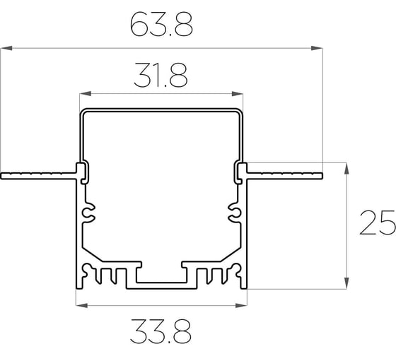 Комплект алюминиевого профиля LEDCRAFT с экраном и заглушками LC-LPSH2564M36-1 1638000134