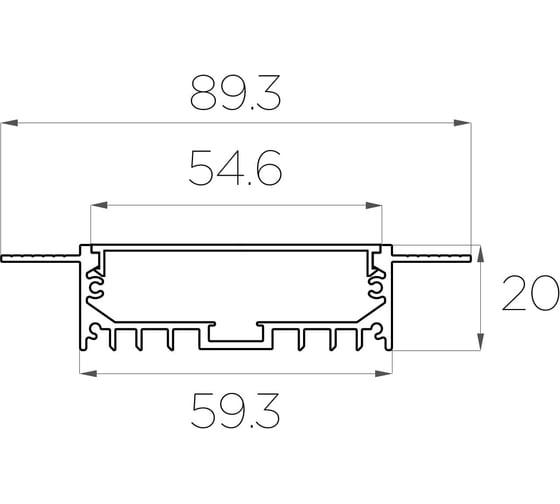 Комплект алюминиевого профиля LEDCRAFT с экраном и заглушками LC-LPSH2090M55-1 1638000137