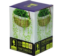 Электрическая гирлянда INBLOOM нить росы "Растение", 0.95м, 100LED*шампань, постоянное свечение, медь, 3хАА 185-082