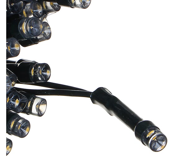 Электрическая гирлянда INBLOOM вьюн на солнечной батарее, 100LED, 12м, шампань, 2 реж., ПВХ, IP44, 2V120mA, 1.2V800mAh 185-039