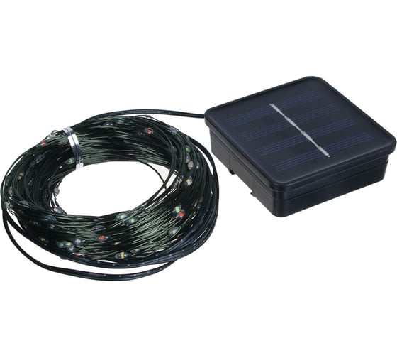 Гирлянда INBLOOM нить росы на солнечной батарее 20м, 200LED, шампань, 2 режима, 2V120mA, 1.2V1000mAh 185-064