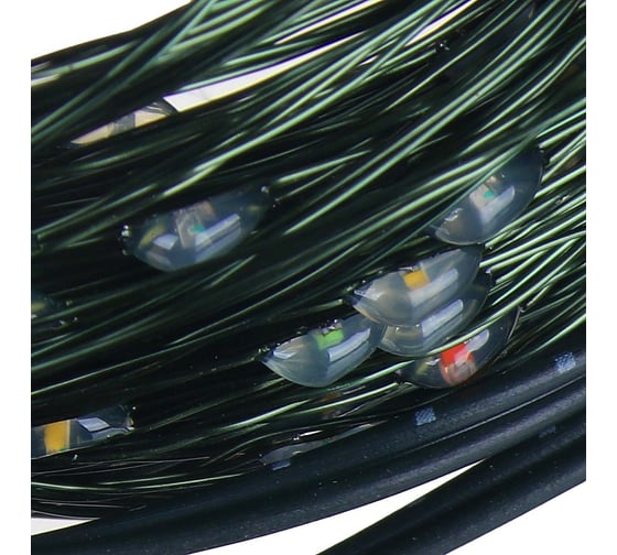 Гирлянда INBLOOM нить росы на солнечной батарее 20м, 200LED, шампань, 2 режима, 2V120mA, 1.2V1000mAh 185-064