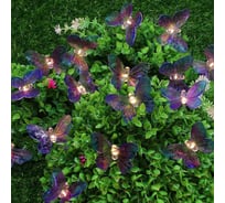 Гирлянда на солнечной батарее INBLOOM, 25LED, 7м, шампань, 2 режима, бабочка, ПВХ зеленый, 2V80mA, 1.2V600mAh 185-058