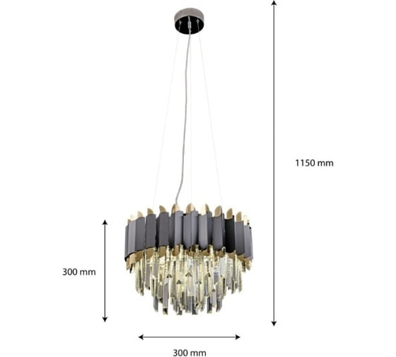 Люстра HIPER 11E1440Вт BLACK/GOLD H171-1