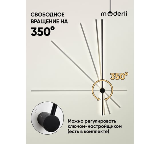 Настенный светодиодный светильник Moderli Ricco черный, белый V5003-WL