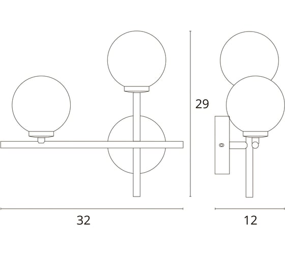Бра ARTE LAMP bolla-piccolo A3988AP-2AB
