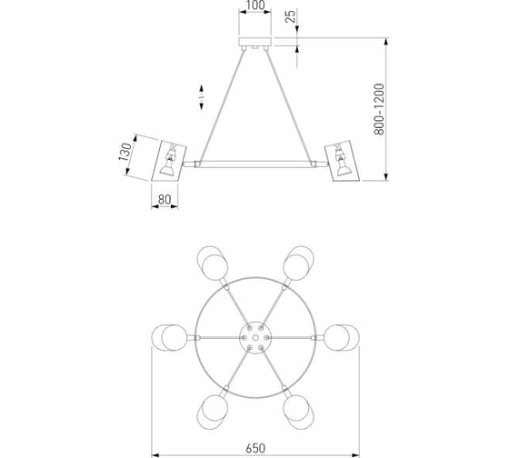 Подвесной светильник Eurosvet 70147/6 черный a062033