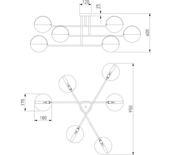 Потолочный светильник Eurosvet 70148/6 золото a062038