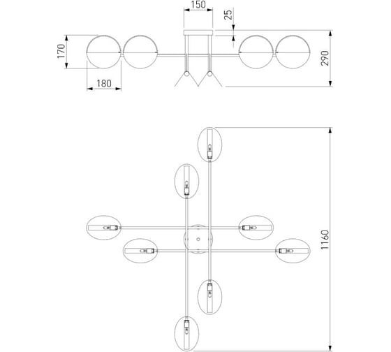 Потолочный светильник Eurosvet 70148/8 золото a062039