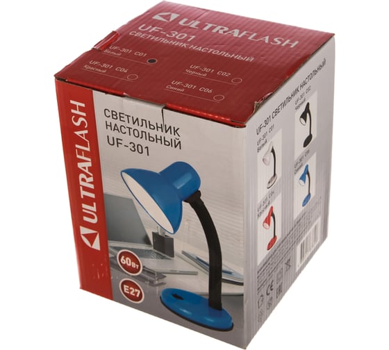 Настольный светильник, белый 230V 60W Ultraflash UF-301 С01 12354