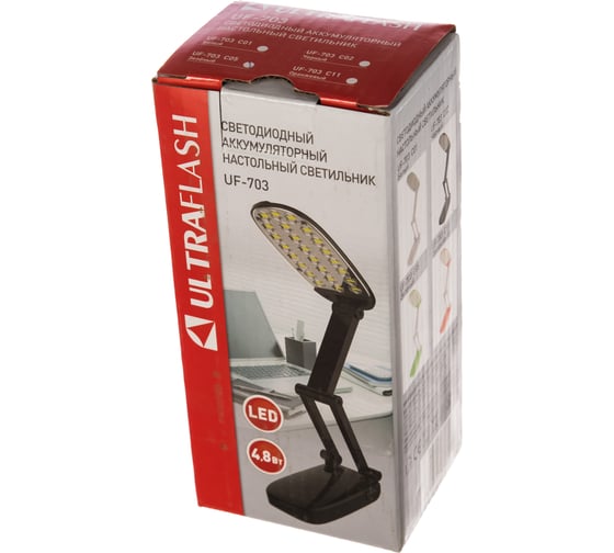 Светодиодный настольный аккумуляторный светильник, зеленый 24LED Ultraflash UF-703 С05 12378