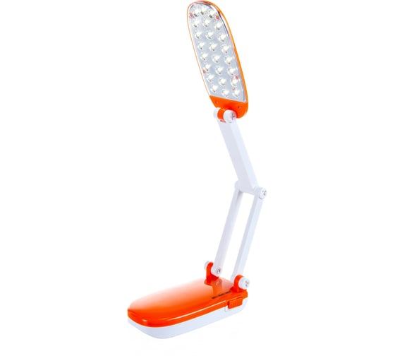 Светодиодный настольный аккумуляторный светильник, оранжевый 24LED Ultraflash UF-703 С11 12379