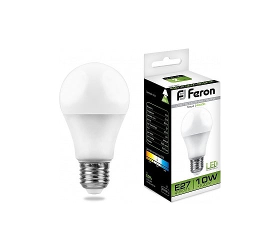 Светодиодная лампа - шар E27 10W 4000K FERON LB-92 25458