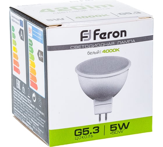 Светодиодная лампа MR16 G5.3 5W 4000K FERON LB-24 25126