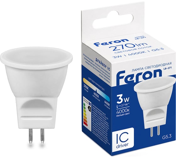Светодиодная лампа MR11 G5.3 3W 4000K FERON LB-271 25552