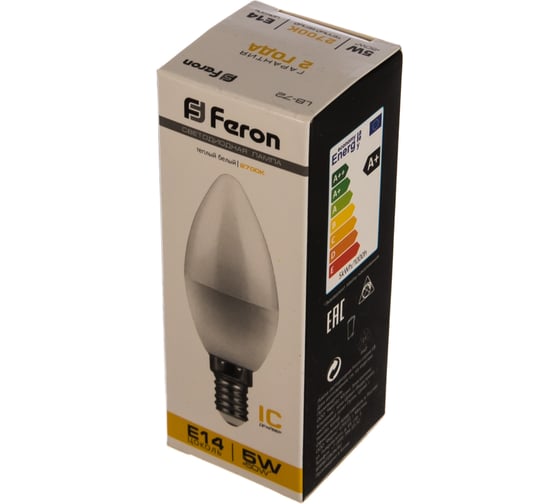 Светодиодная лампа - свеча E14 5W 2700K FERON LB-72 25400