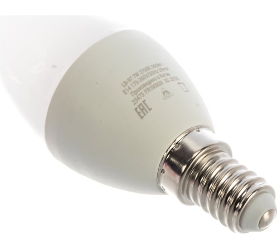 Светодиодная лампа - свеча E14 7W 2700K FERON LB-97 25475