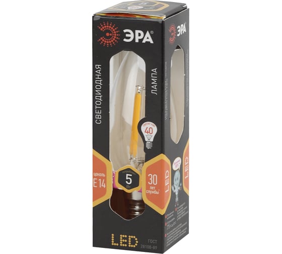 Светодиодная лампа ЭРА F-LED B35-5w-827-E14 Б0019002