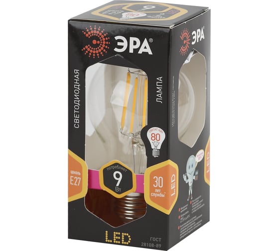 Светодиодная лампа ЭРА F-LED А60-9w-827-E27 Б0019014