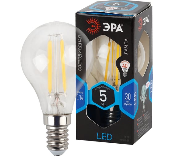 Светодиодная лампа ЭРА F-LED Р45-5w-840-E14 Б0019007