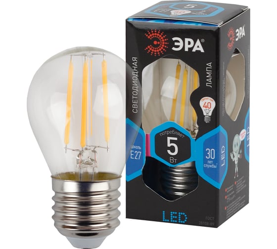 Светодиодная лампа ЭРА F-LED Р45-5w-840-E27 Б0019009
