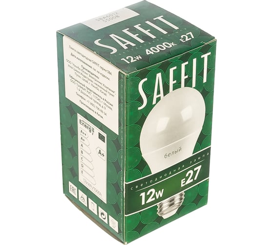 Светодиодная лампа SAFFIT SBA6012 Шар E27 12W 4000K 55008