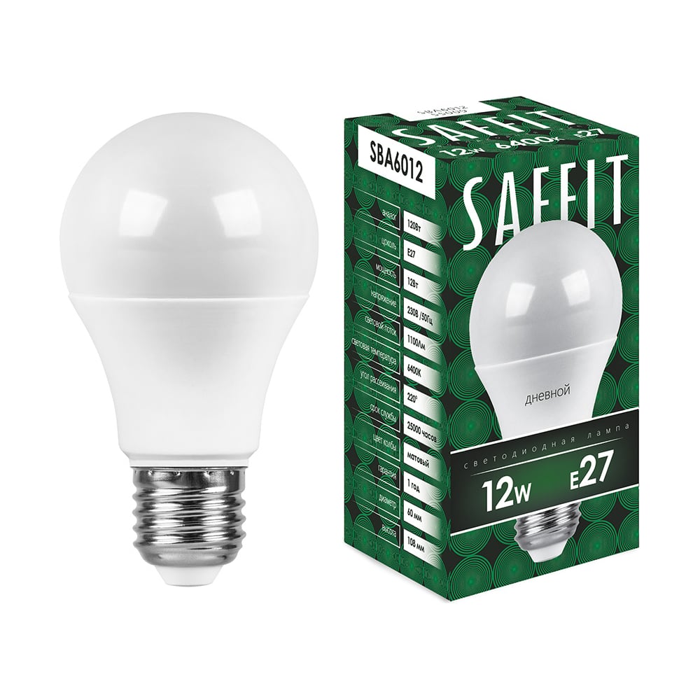 СветодиоднаялампаSAFFITSBA6012ШарE2712W6400K55009