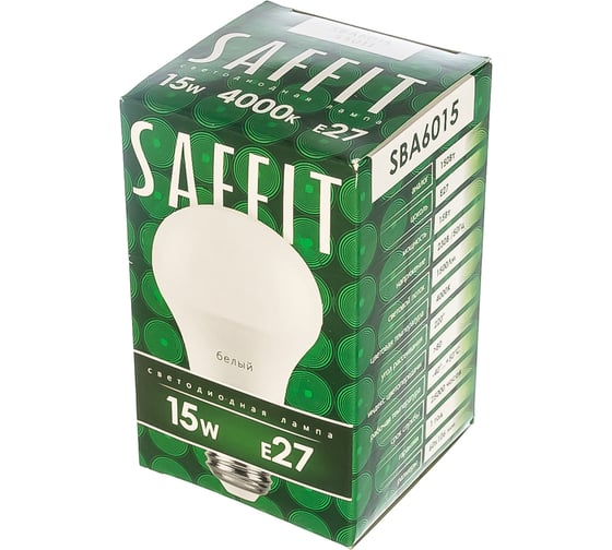 Светодиодная лампа SAFFIT SBA6015 Шар E27 15W 4000K 55011