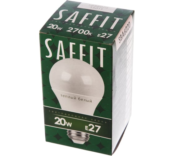 Светодиодная лампа SAFFIT SBA6020 Шар E27 20W 2700K 55013