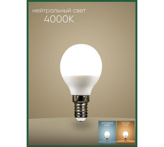 Светодиодная лампа SAFFIT SBG4507 Шарик E14 7W 4000K 55035