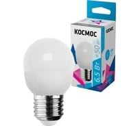 Светодиодная лампа КОСМОС LED 6.5Вт Шар 220В E27 4500К 417246 LkecLED6.5wGL45E2745