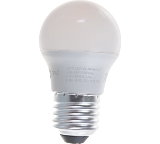 Светодиодная лампа ЭРА LED smd Р45-6w-840-E27 eco Б0020630