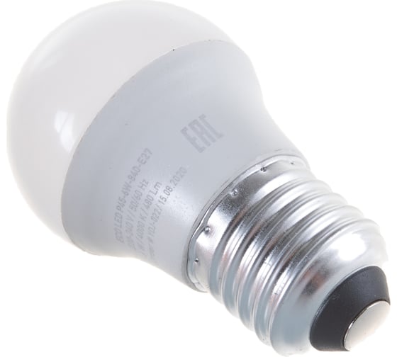 Светодиодная лампа ЭРА LED smd Р45-6w-840-E27 eco Б0020630