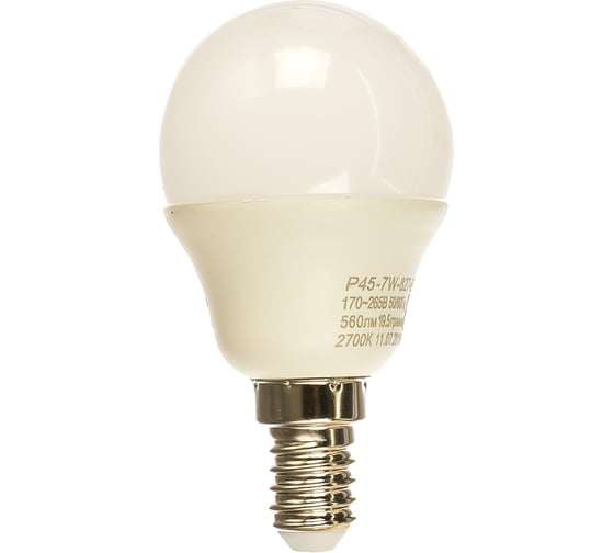 Светодиодная лампа ЭРА LED smd P45-7w-827-E14 Б0020548