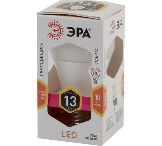 Светодиодная лампа ЭРА LED smd A60-13W-827-E27 Б0020536