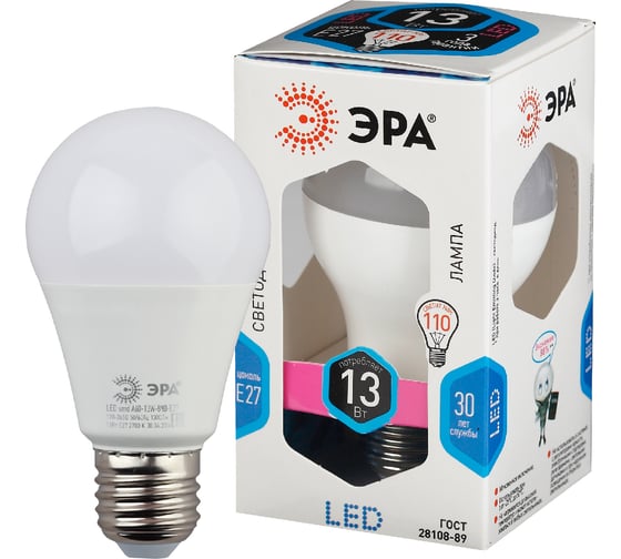 Светодиодная лампа ЭРА LED smd A60-13W-840-E27 Б0020537