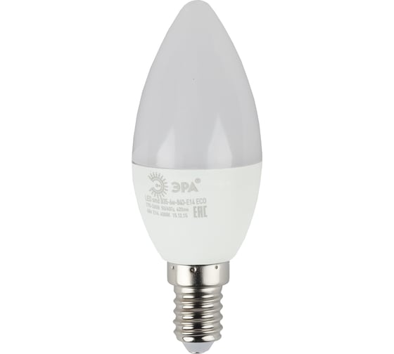 Светодиодная лампа ЭРА LED smd B35-6w-840-E14 ECO Б0017935