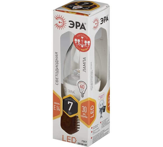 Светодиодная лампа ЭРА LED smd BXS-7w-827-E14-Clear Б0017239